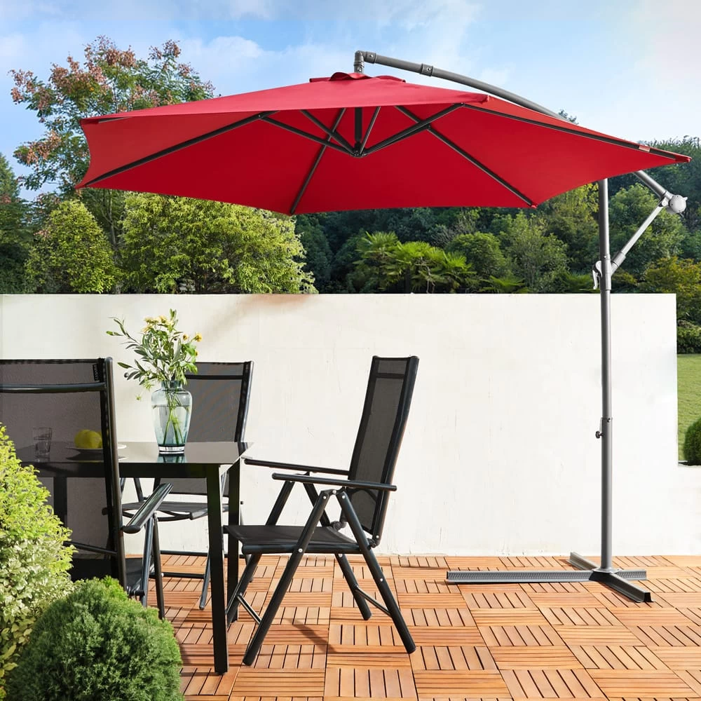 Ampelschirm Rot Alu Ø300cm UV-Schutz 50+ + Abdeckung 8 Ampelschirm Rot Alu Ø300cm UV-Schutz 50+ + Abdeckung – Bild 8