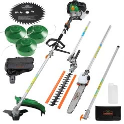 Benzin Multiwerkzeug 5in1 Inkl. Zubehör + 3 Spulen