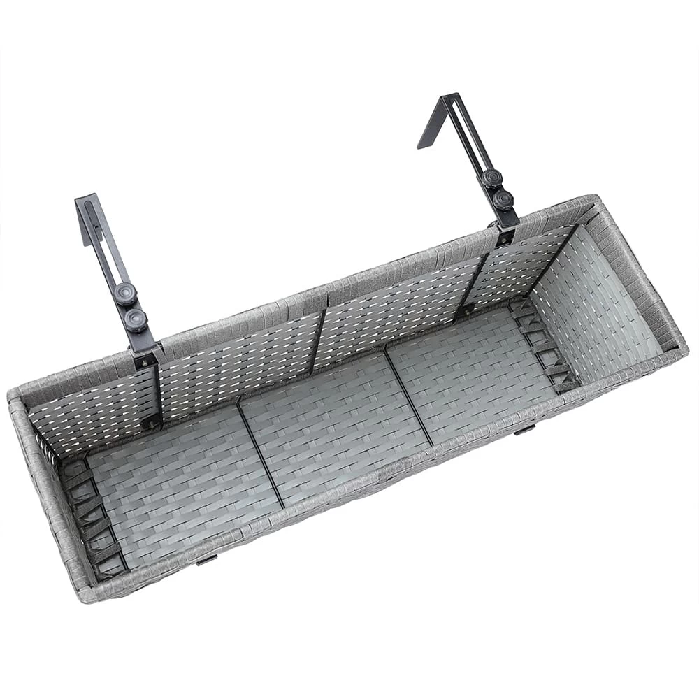 Polyrattan Blumenkasten 4er-Set Grau 7 Polyrattan Blumenkasten 4er-Set Grau – Bild 7