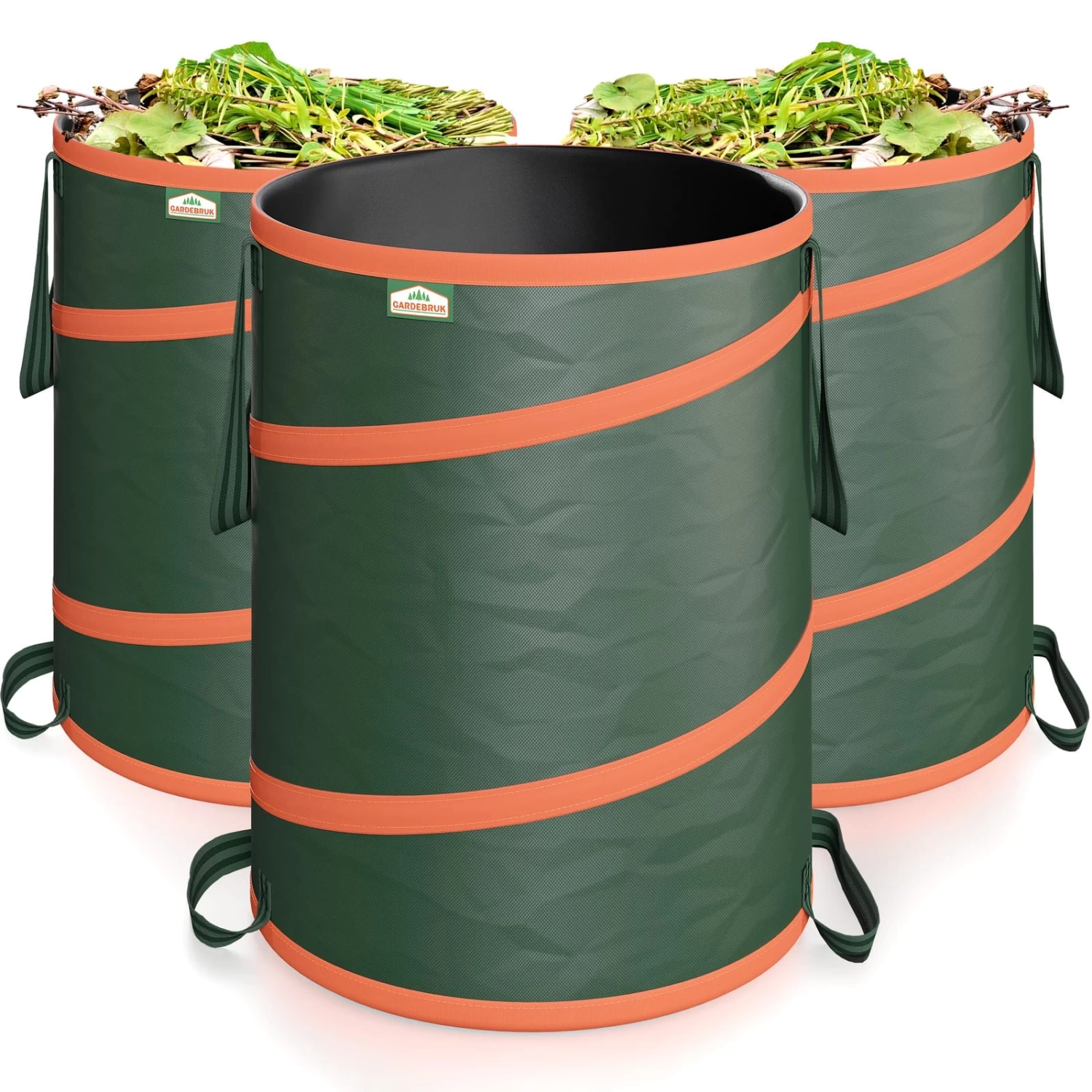 Popup Gartenabfallsack 3er-Set Grün Je 85 Liter 1 Popup Gartenabfallsack 3er-Set Grün Je 85 Liter