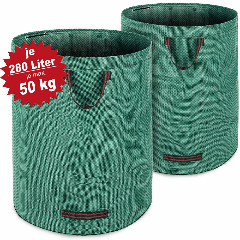 Gartenabfallsack 2er-Set Grün Je 280 Liter 1 Gartenabfallsack 2er-Set Grün Je 280 Liter