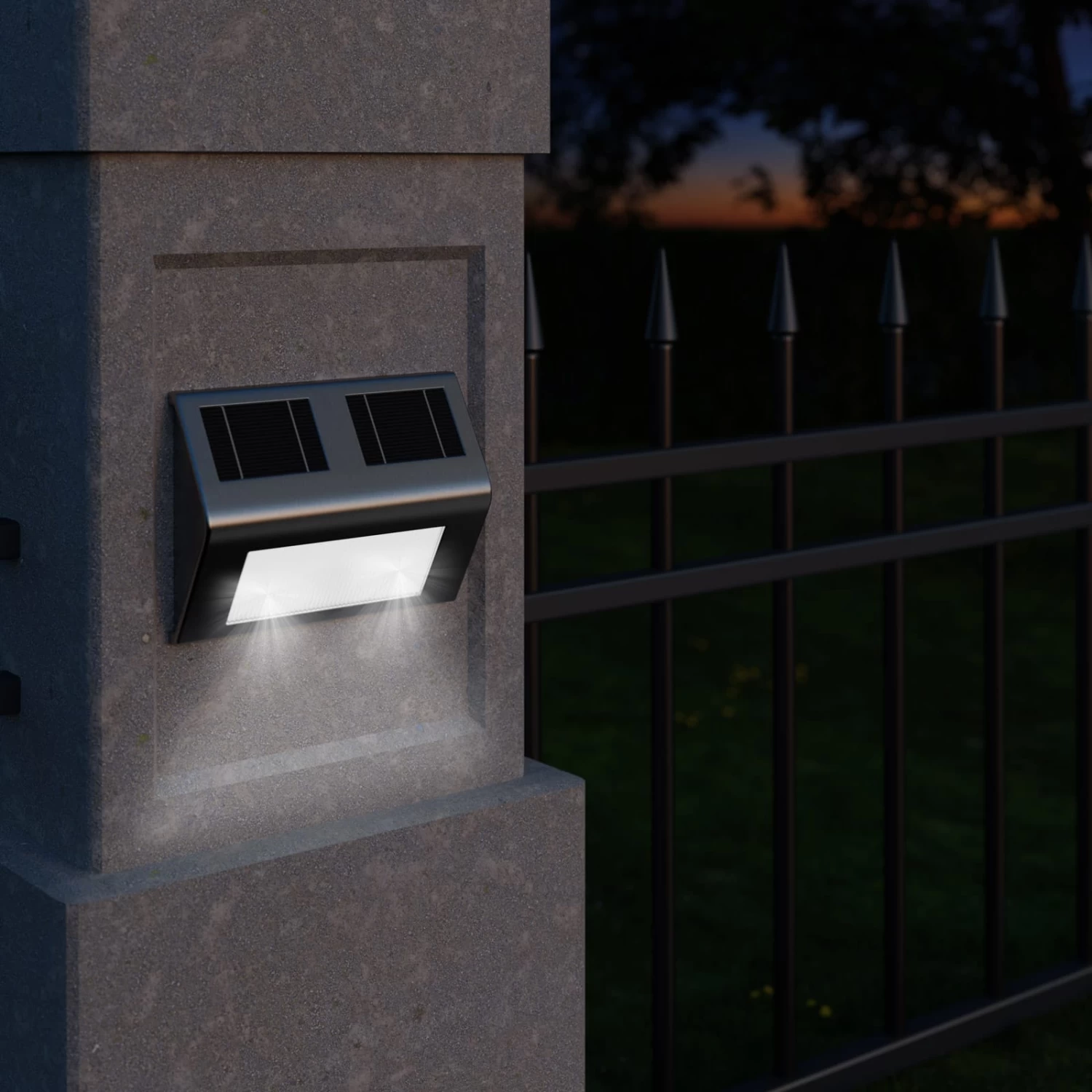 LED Solar Wandleuchte Edelstahl IP65 10 LED Solar Wandleuchte Edelstahl IP65 – Bild 10