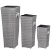 Polyrattan Blumentopf 3er-Set Grau