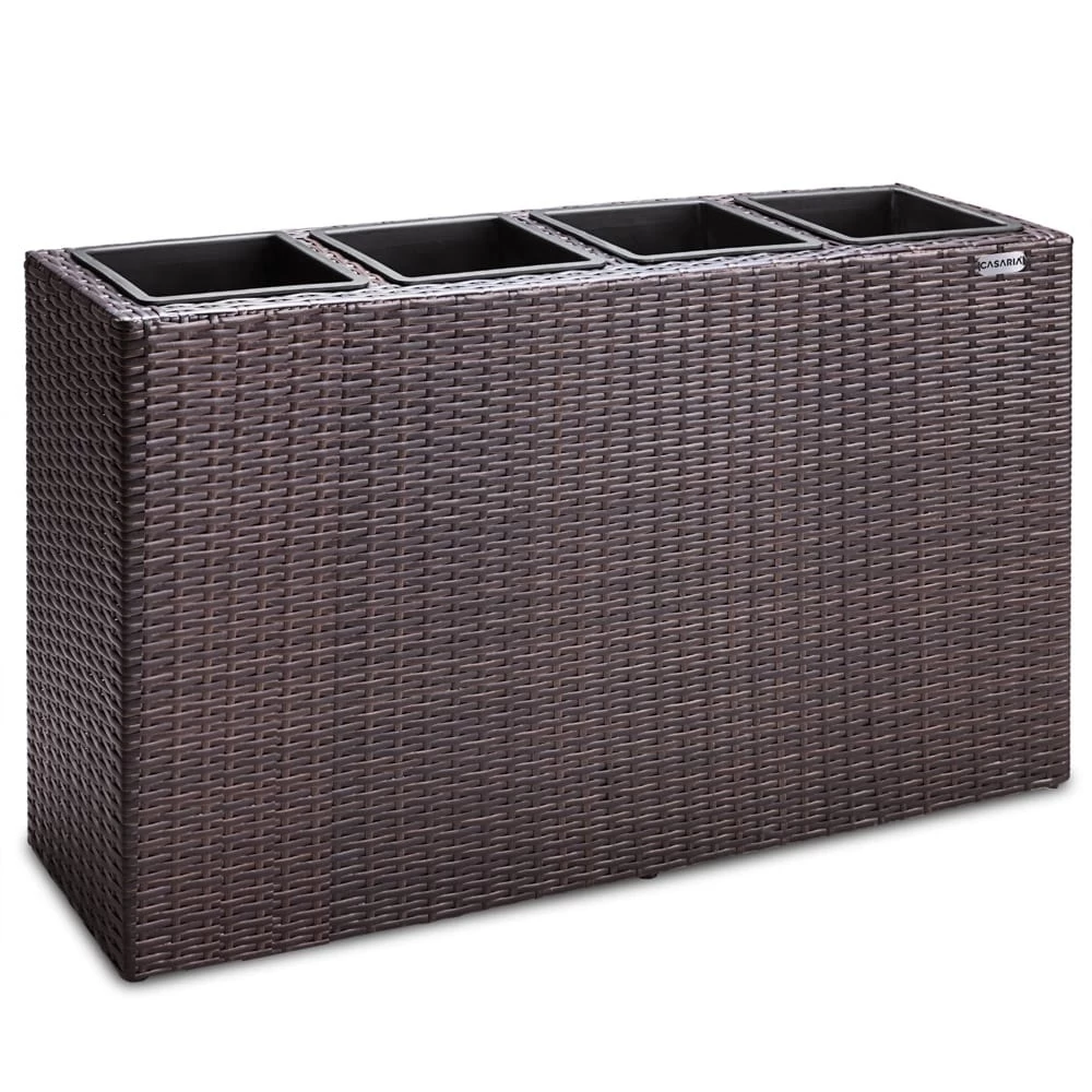 Polyrattan Blumentopf Braun 95x27x60cm 1 Polyrattan Blumentopf Braun 95x27x60cm