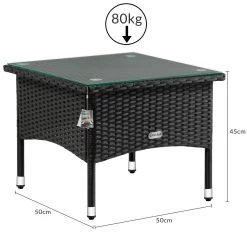 Polyrattan Beistelltisch Schwarz 50x50x45cm 14 Polyrattan Beistelltisch Schwarz 50x50x45cm -Garten & Außenbereich ab5b4b0af2e7b69db2a697231fe8e251 de 102763d 3 1 2