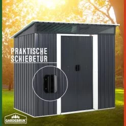 Geräteschuppen Anthrazit Metall 196x122x180cm 13 Geräteschuppen Anthrazit Metall 196x122x180cm -Garten & Außenbereich ac63115cb8f149fa8bf80025b2e91931 de 993483d 12 1