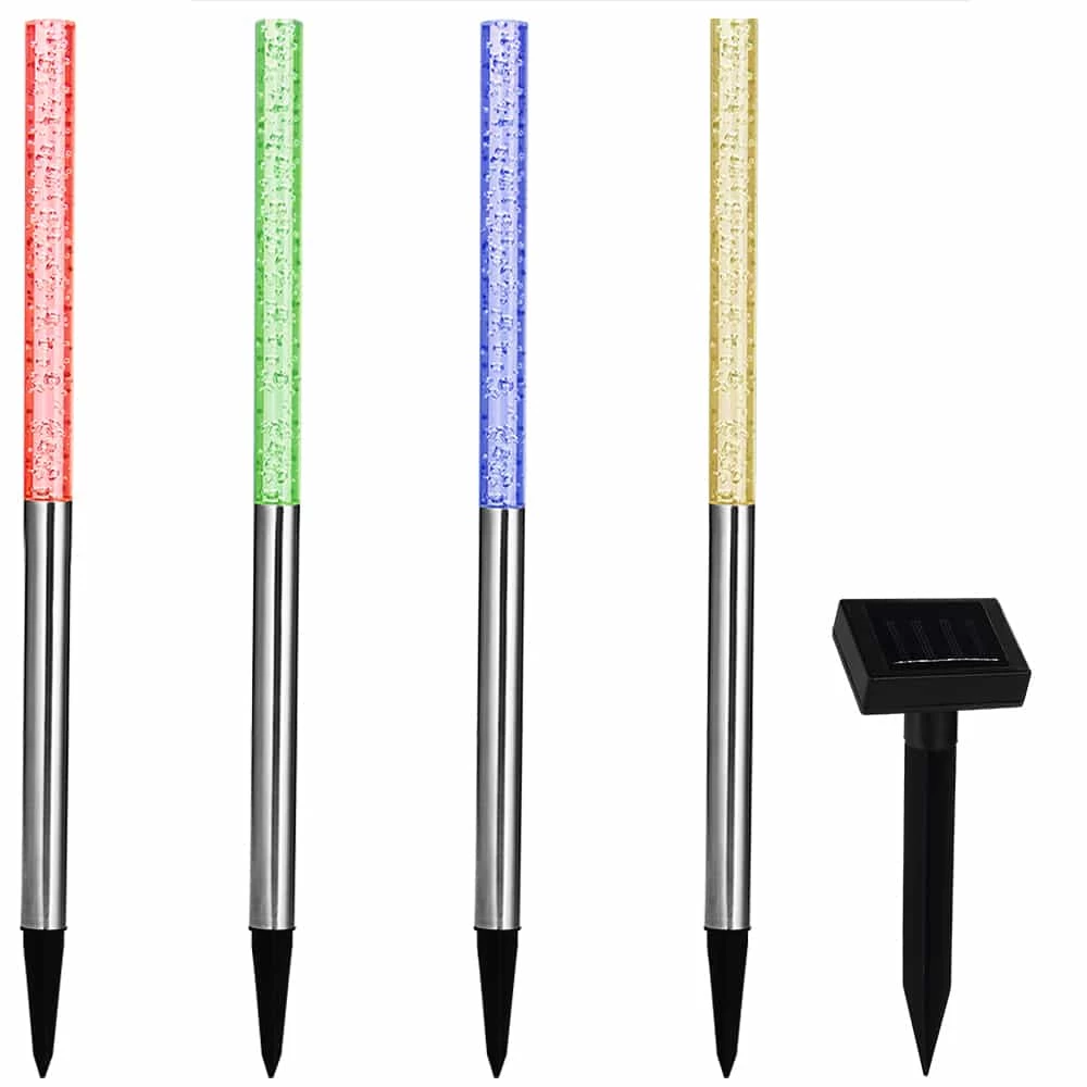 LED Solar Steckleuchte 4er-Set Mit Farbwechsler 2 LED Solar Steckleuchte 4er-Set Mit Farbwechsler – Bild 2