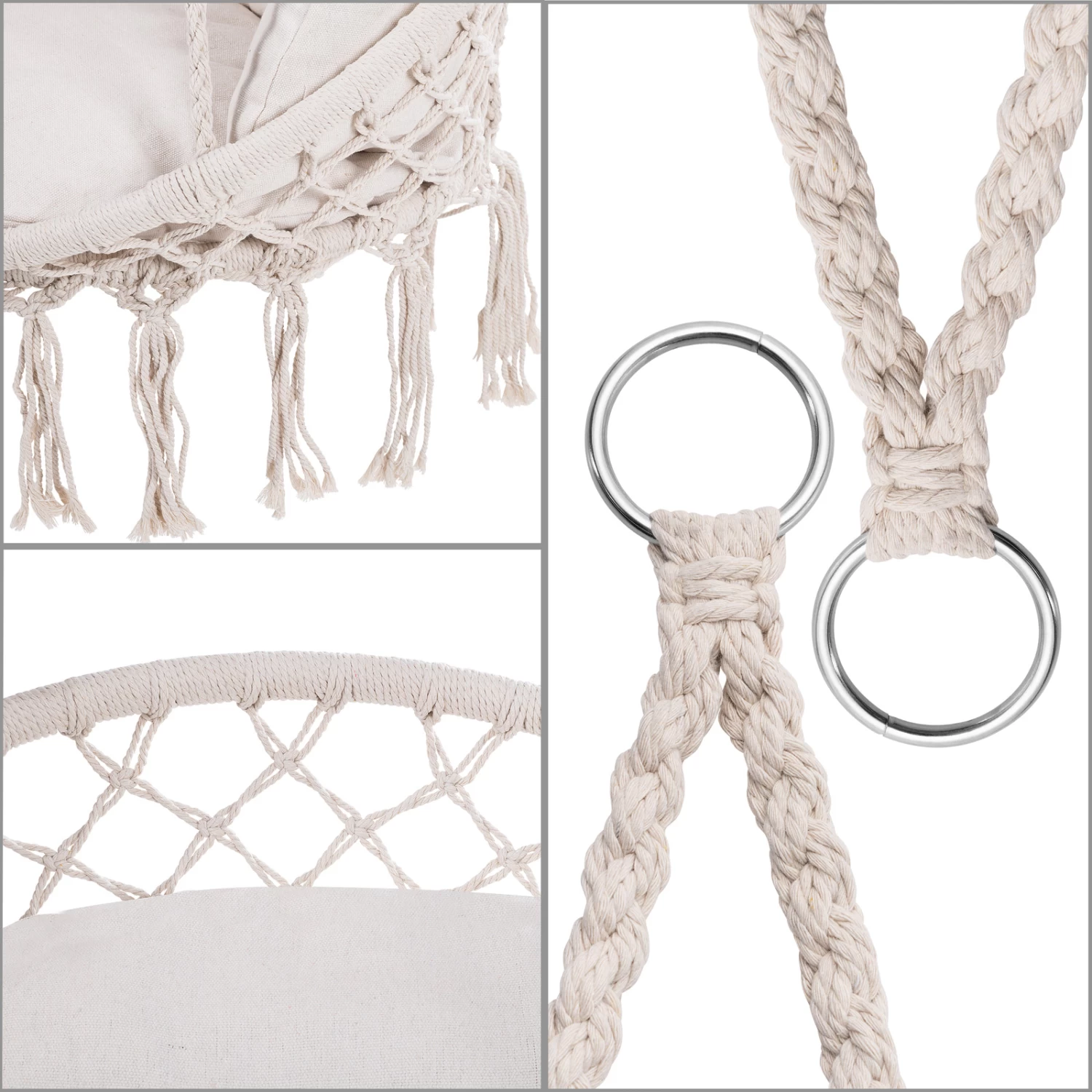 Hängesessel Creme 80x60x140cm 8 Hängesessel Creme 80x60x140cm – Bild 8