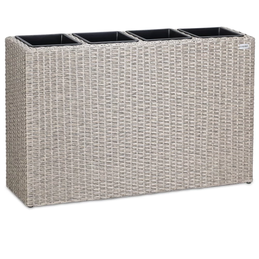 Polyrattan Blumenkasten Creme 95x27x60cm 1 Polyrattan Blumenkasten Creme 95x27x60cm