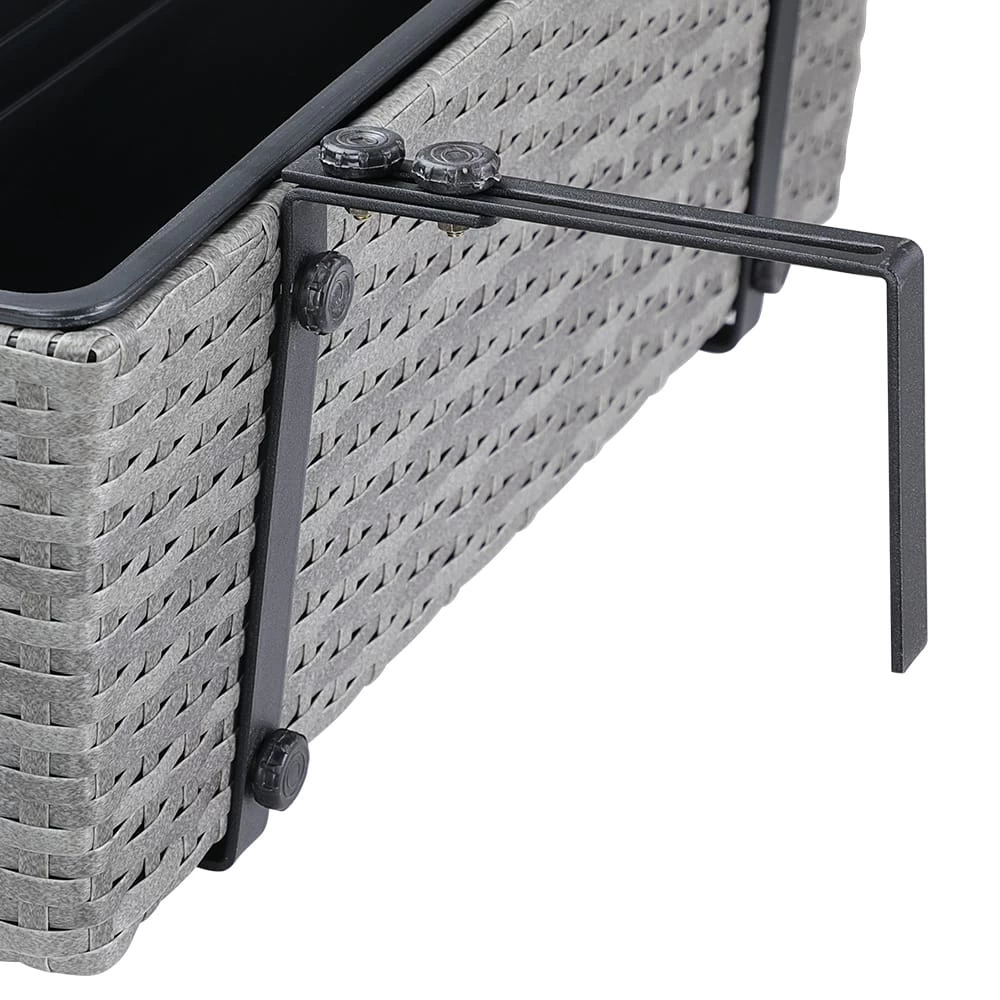 Polyrattan Blumenkasten 2er-Set Grau 8 Polyrattan Blumenkasten 2er-Set Grau – Bild 8