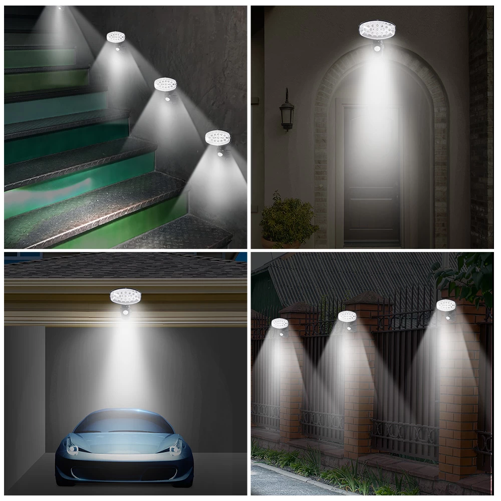 LED Solar-Wandlampe 3er-Set Bewegungsmelder 2 LED Solar-Wandlampe 3er-Set Bewegungsmelder – Bild 2