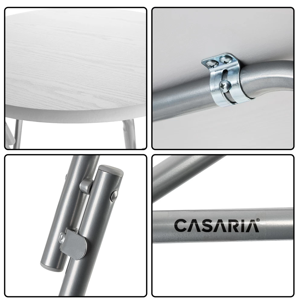 Stehtisch Weiß Holzdekor Ø60cm Klappbar 9 Stehtisch Weiß Holzdekor Ø60cm Klappbar – Bild 9