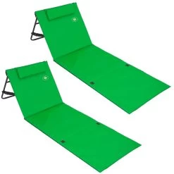 Strandmatte 2er-Set Grün 158x56x45,5cm Gepolstert