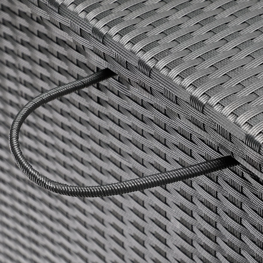 Polyrattan-Auflagenbox Schwarz 150x77x73cm Mit Rollen 4 Polyrattan-Auflagenbox Schwarz 150x77x73cm Mit Rollen – Bild 4