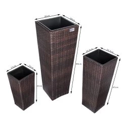 Polyrattan Blumentopf 3-tlg. Braun 15 Polyrattan Blumentopf 3-tlg. Braun -Garten & Außenbereich c1c43705536bac4efeed27f180a5c7ff de 106645d 7
