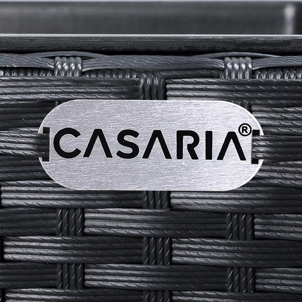 Polyrattan Blumentopf 3er-Set Schwarz 4 Polyrattan Blumentopf 3er-Set Schwarz – Bild 4