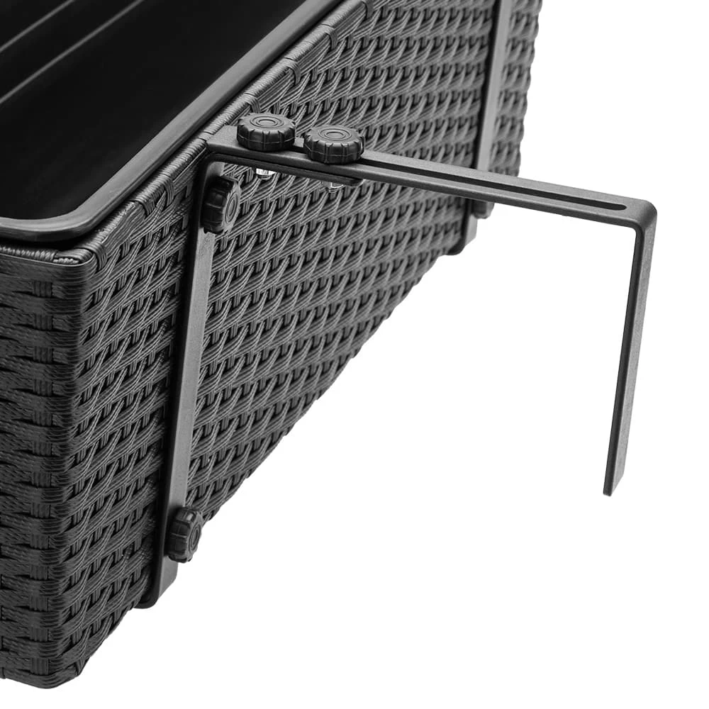 Polyrattan Blumenkasten 2er-Set Schwarz 8 Polyrattan Blumenkasten 2er-Set Schwarz – Bild 8