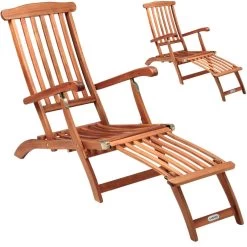 Sonnenliege Queen Mary 2er-Set Akazienholz 169x54x95cm