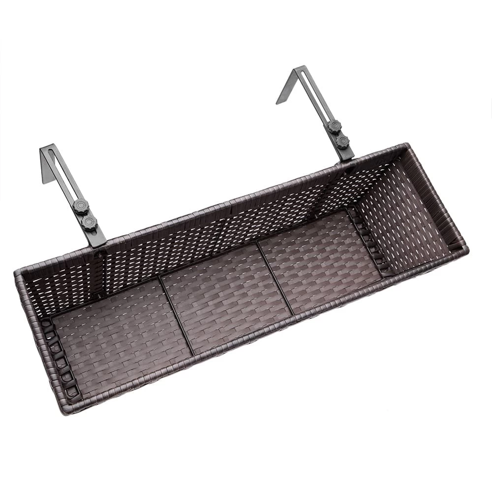 Polyrattan Blumenkasten 4er-Set Braun 8 Polyrattan Blumenkasten 4er-Set Braun – Bild 8