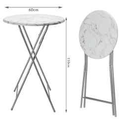Stehtisch Weiß Marmoroptik Ø60cm Klappbar -Garten & Außenbereich ce3d6356757110d1007254e59194ab04 de 107835d 12 1