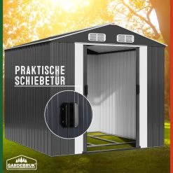 Geräteschuppen Anthrazit Metall 312x257x177,5cm -Garten & Außenbereich d156e07b012829c340736209177a5110 de 990745d 27 1