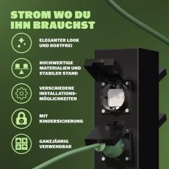 Gartensteckdose Schwarz 4er-Stecker 38x12,5x12,5cm -Garten & Außenbereich d34d4be0f20aa9808c57aee04189bb8c 03 109603 on dts web low de 1