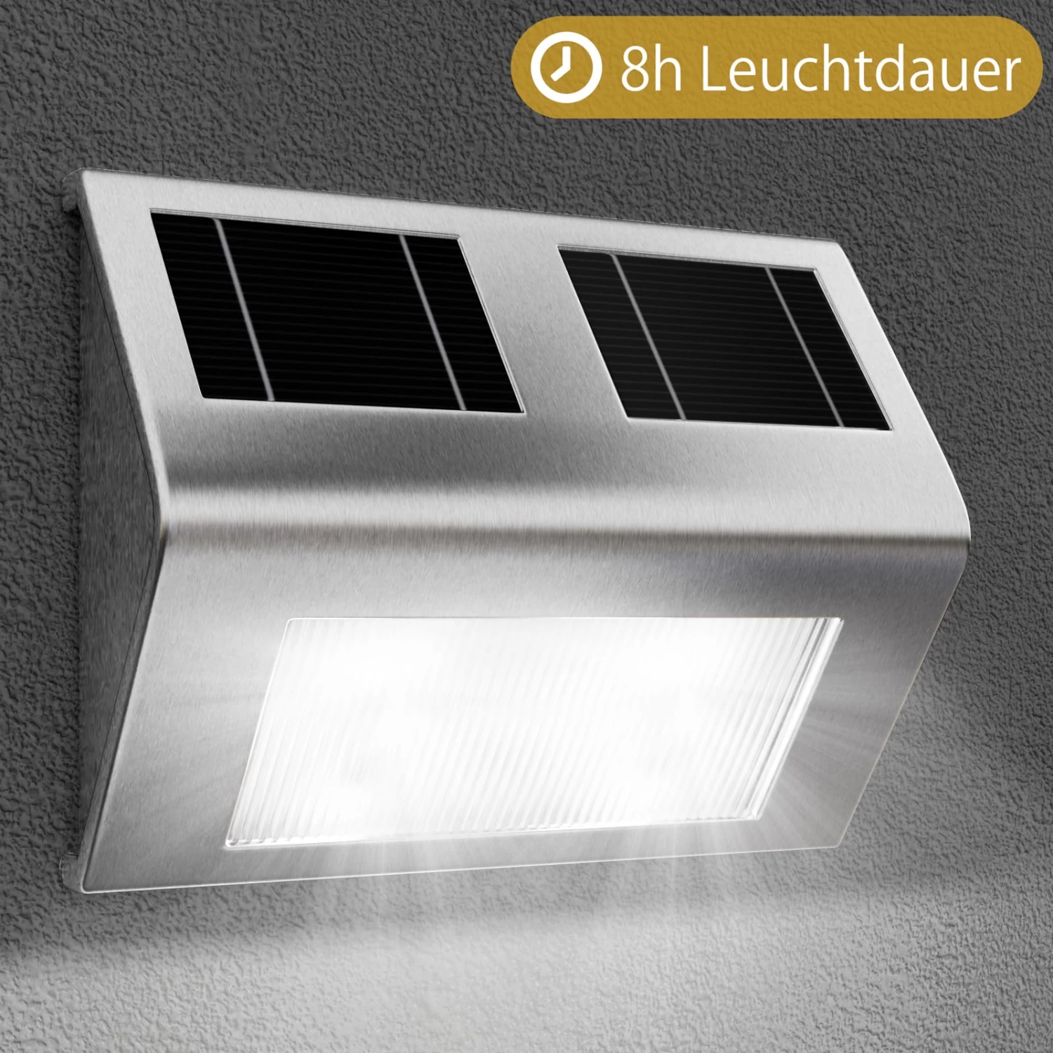 LED Solar Wandleuchte Edelstahl IP65 2 LED Solar Wandleuchte Edelstahl IP65 – Bild 2