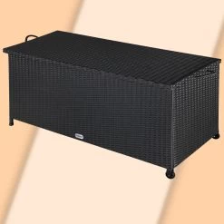 Polyrattan Auflagenbox Schwarz 122x56x61cm Griffe -Garten & Außenbereich d581694de0ffdb9c3054736457f885db de 102318d 2 1