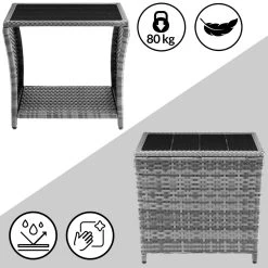 Polyrattan Beistelltisch Vedis Grau 45x45x40cm 17 Polyrattan Beistelltisch Vedis Grau 45x45x40cm -Garten & Außenbereich d781899bf6fdc3f7e61a1e0bef177c26 de 109511d 14 1