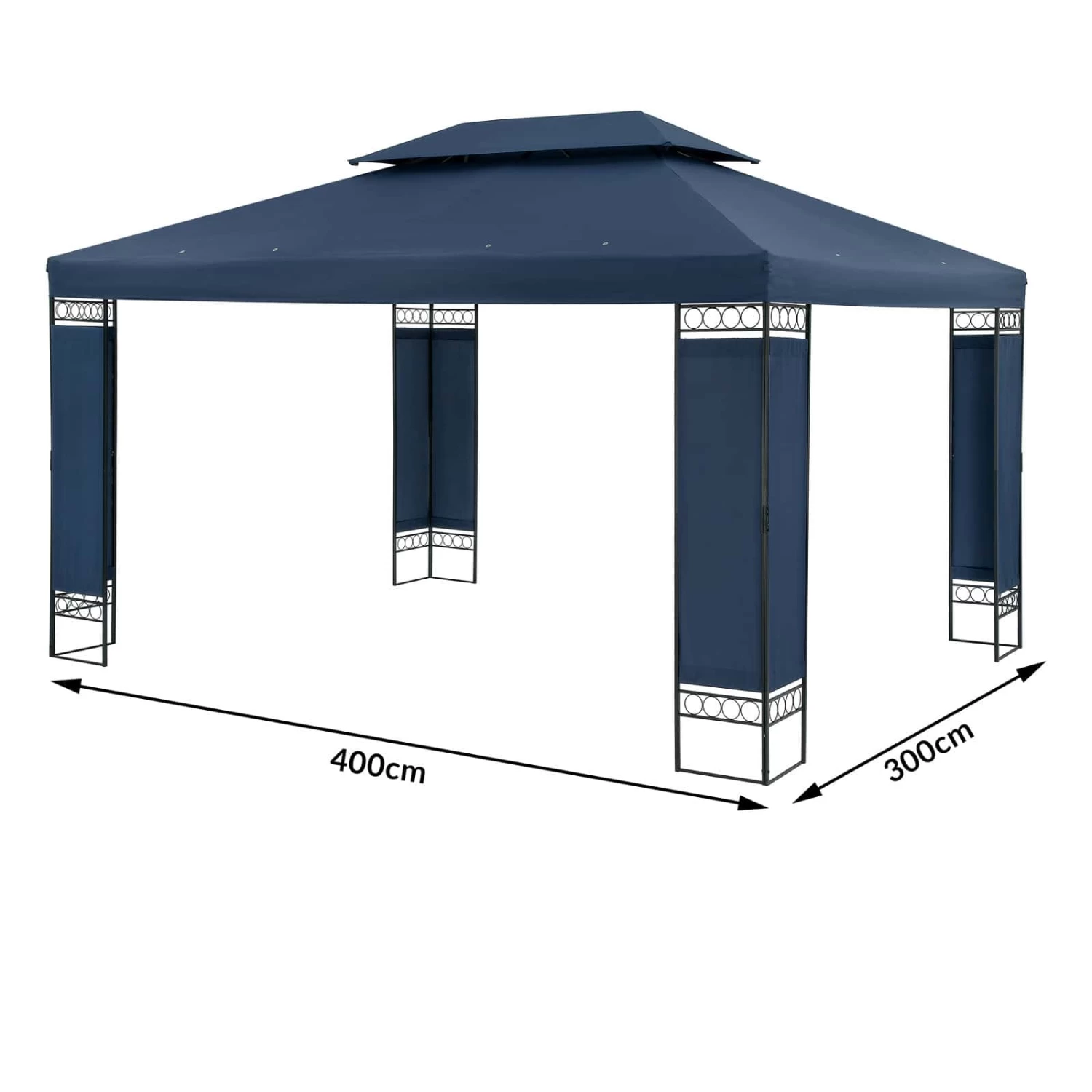 Pavillon Elda Blau XXL 3x4m 8 Pavillon Elda Blau XXL 3x4m – Bild 8