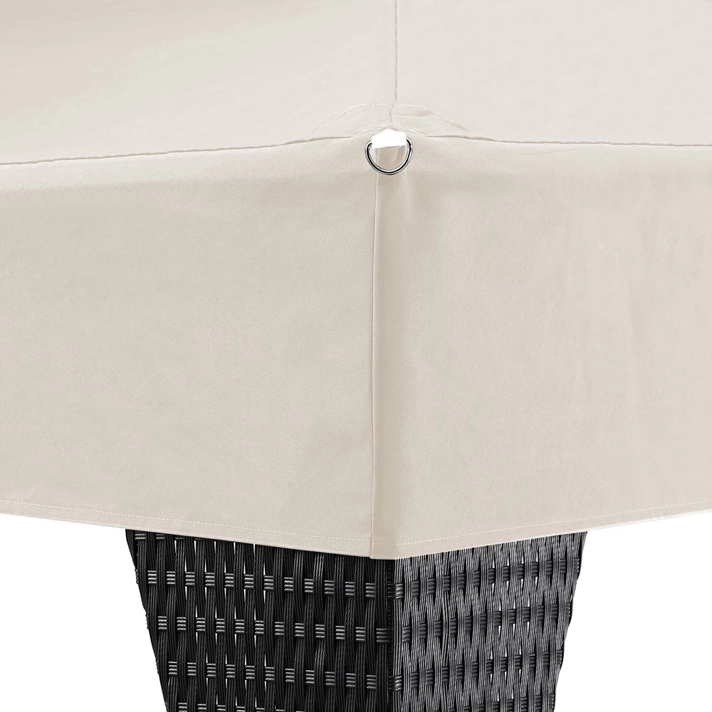 Polyrattan Pavillon Schwarz/Creme 3x3m 4 Polyrattan Pavillon Schwarz/Creme 3x3m – Bild 4