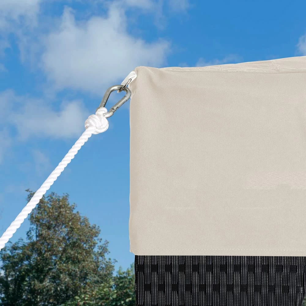 Polyrattan Pavillon Schwarz/Creme 3x4m 5 Polyrattan Pavillon Schwarz/Creme 3x4m – Bild 5