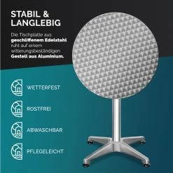 Stehtisch Silber Edelstahl/Alu Ø60cm Klappbar, Höhenverstellbar -Garten & Außenbereich e070b55762b300a441a2853eeddd1864 22low