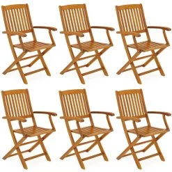 Gartenstühle Boston 6er-Set Akazienholz Klappbar