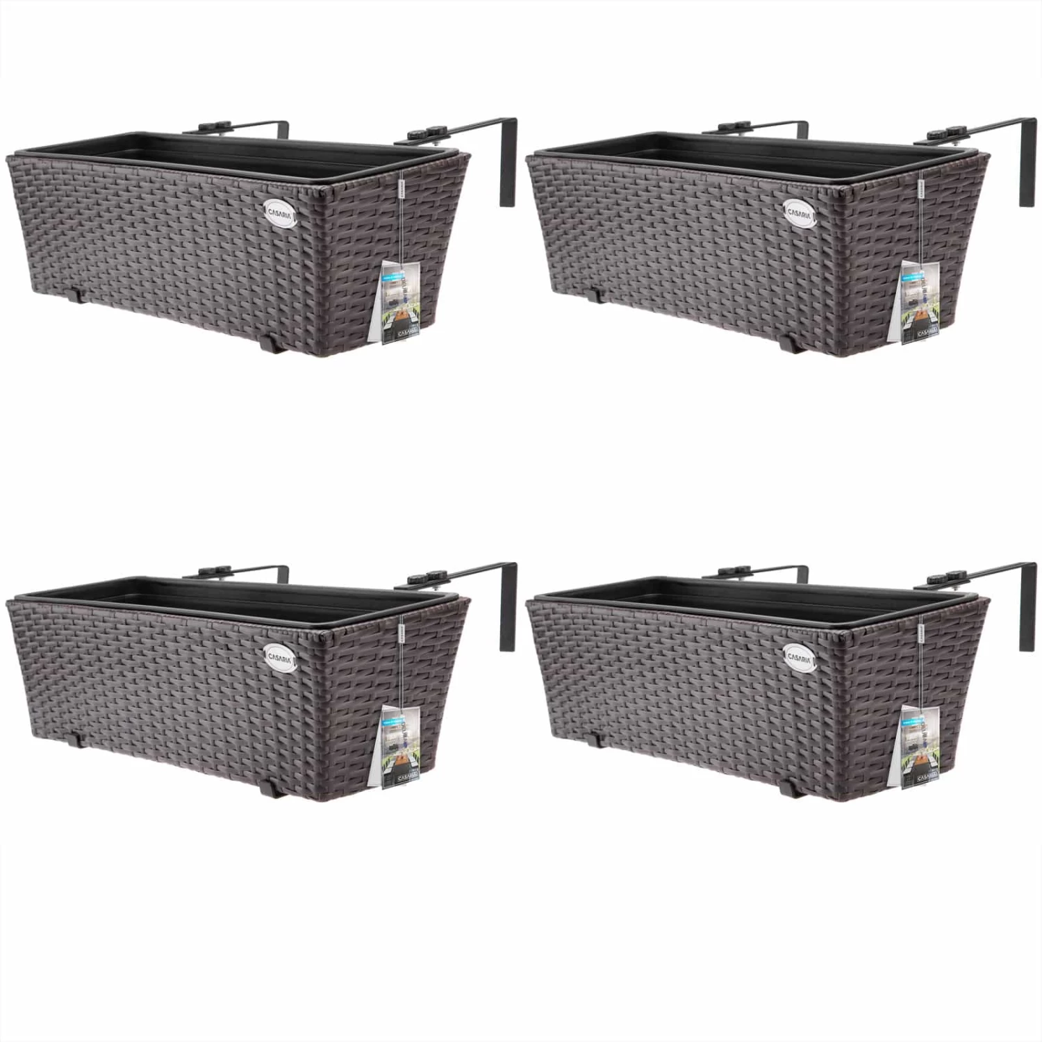 Polyrattan Blumenkasten 4er-Set Braun 1 Polyrattan Blumenkasten 4er-Set Braun