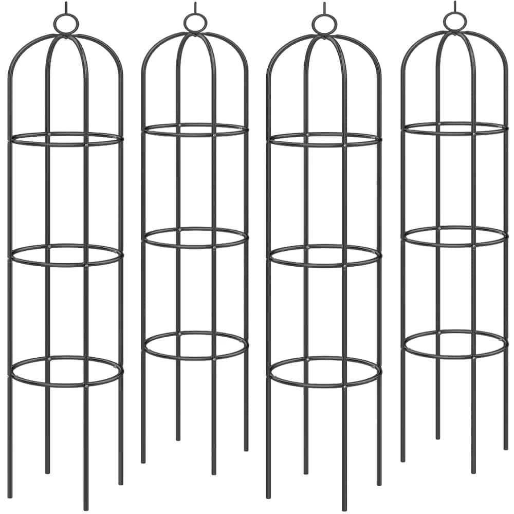 Rosensäule 4er-Set Schwarz 200x40cm 1 Rosensäule 4er-Set Schwarz 200x40cm