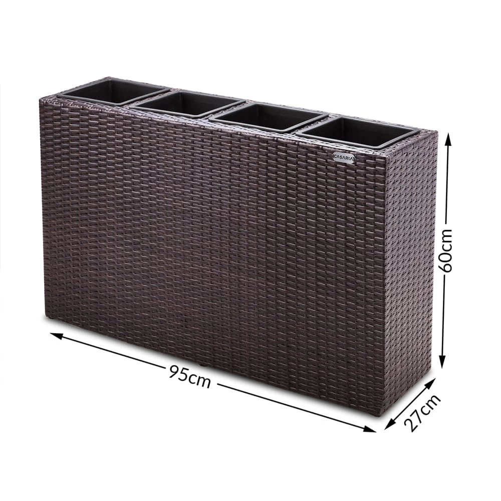 Polyrattan Blumentopf Braun 95x27x60cm 7 Polyrattan Blumentopf Braun 95x27x60cm – Bild 7