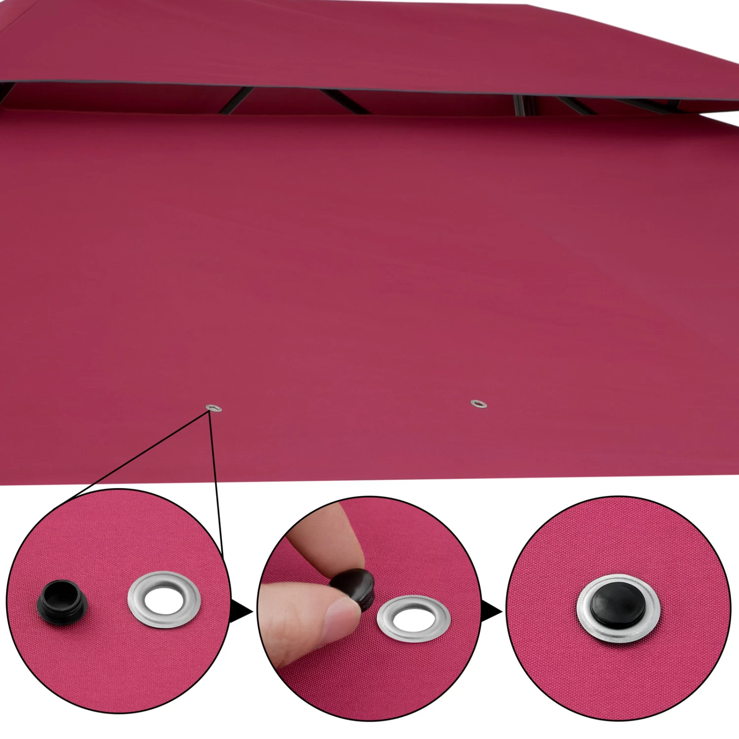 Pavillon Topas Bordeauxviolett 3x4m UV-Schutz 50+ 3 Pavillon Topas Bordeauxviolett 3x4m UV-Schutz 50+ – Bild 3