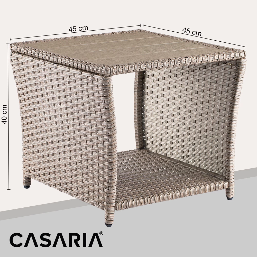 Polyrattan Beistelltisch Vedis Creme 45x45x40cm 7 Polyrattan Beistelltisch Vedis Creme 45x45x40cm – Bild 7