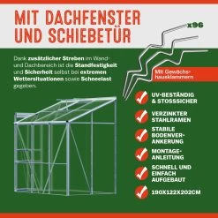 Alu Beistellgewächshaus 190x122x202cm Mit Fenster -Garten & Außenbereich ee5472f360b48f9105af19dcaae26c2a 03 991470 on dts web low de 1