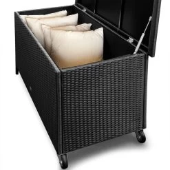 Polyrattan-Auflagenbox Schwarz 117,5x55x64,5cm Mit Rollen -Garten & Außenbereich ef2781ee5e16a1383bd52242bb86d63f de 102171d 4