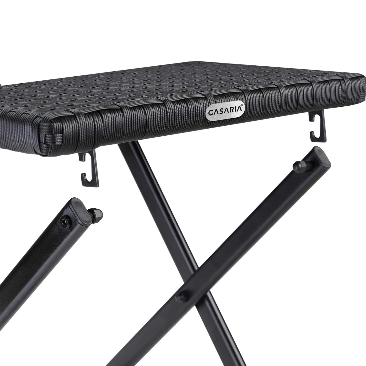 Polyrattan Klapphocker Rom 3in1 2er-Set Schwarz 8 Polyrattan Klapphocker Rom 3in1 2er-Set Schwarz – Bild 8