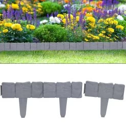 Garten & Außenbereich 30 Beeteinfassung 5er-Set Granitoptik 12,5m