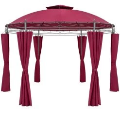 Pavillon Toscana Bordeauxviolett Ø3,5m UV-Schutz 50+