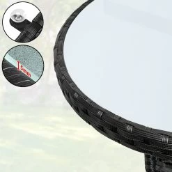 Polyrattan-Tisch Schwarz Rund Ø60cm -Garten & Außenbereich f7b887a29527b04c648f2ccdd8541a83 de 105691d 1 1