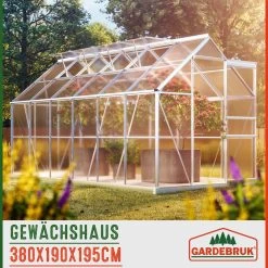 Alu Gewächshaus 380x190x195cm 4 Dachfenster -Garten & Außenbereich f7c95294cf2d34d464b0158b2eff62c9 06 991469 on amb web low de 1
