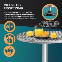 Stehtisch 2er-Set Silber Alu Ø60cm Höhenverstellbar -Garten & Außenbereich fa4253cc2b4a6e39e2fa11ca9c83f303 06 990277 on dts web low de 1