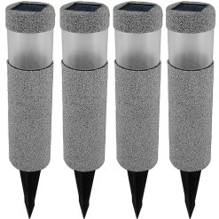 LED Solarleuchte 4er-Set Steinoptik